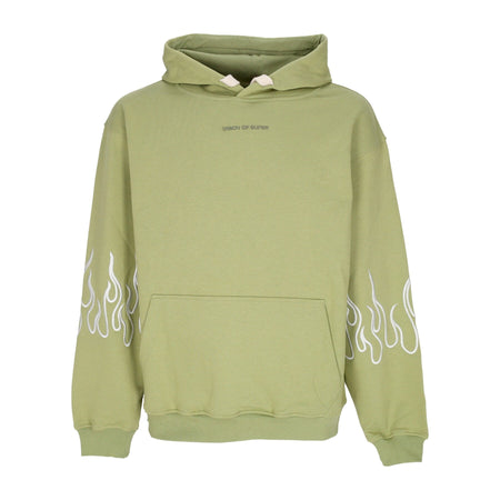 VISION OF SUPER Felpa Leggera Cappuccio Uomo Embroidery Flame Hoodie Green da uomo