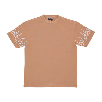 VISION OF SUPER Maglietta Uomo Embroidery Flame Tee Terracotta da uomo