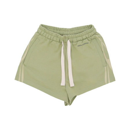 VISION OF SUPER Pantalone Corto Tuta Donna Flames Shorts Green/off White da donna