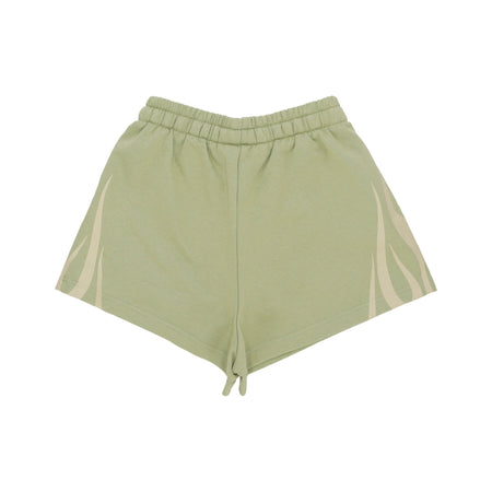 VISION OF SUPER Pantalone Corto Tuta Donna Flames Shorts Green/off White da donna