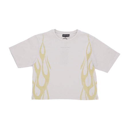 VISION OF SUPER Maglietta Donna Flames Tee Grey/off White da donna
