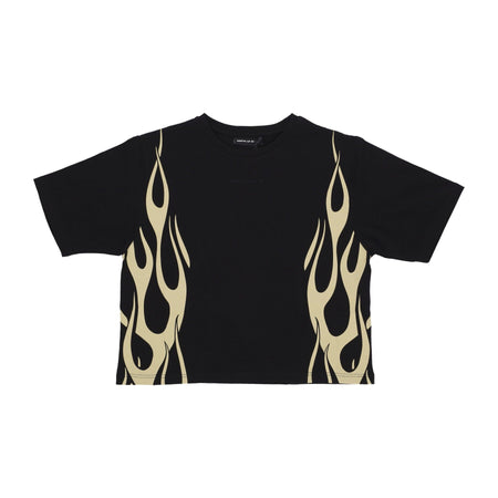 VISION OF SUPER Maglietta Corta Donna Flames Tee Black/off White da donna