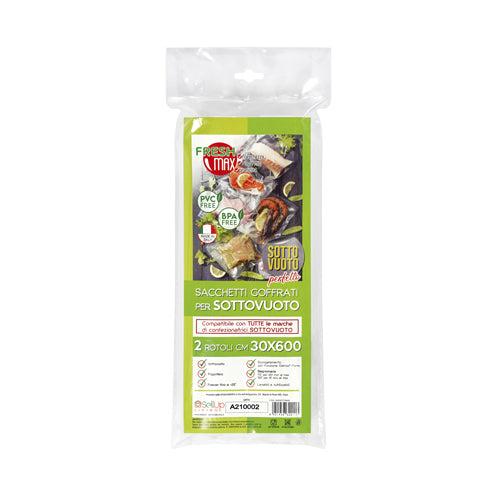 SH2ROT30600 FreshMax® CONFEZIONE DA 2 Rotoli Goffrati per sottovuoto 30x600cm