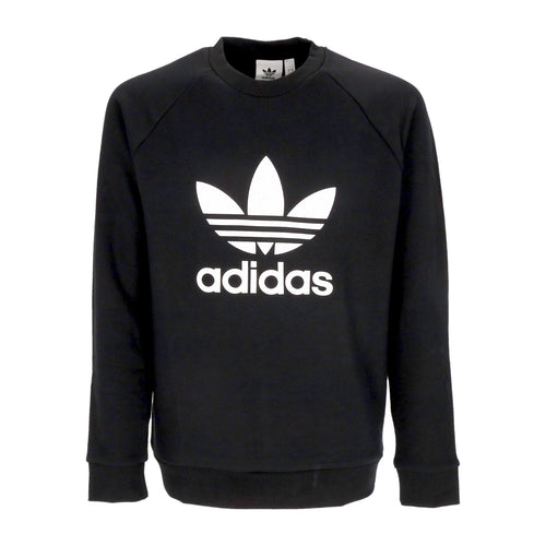 Adidas Felpa Leggera Girocollo Uomo Trefoil Crewneck Black da uomo