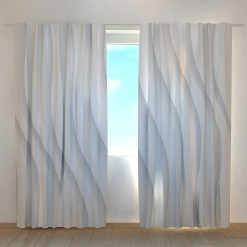 Tende con stampe moderne Onde astratte bianche
