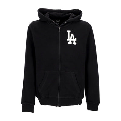 47 BRAND Felpa Leggera Cappuccio Zip Uomo Mlb Imprint Helix Zip Hoodie Losdod Jet Black da uomo