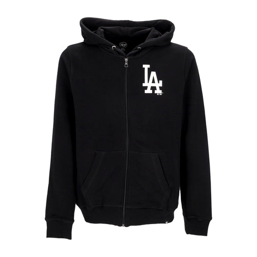 47 BRAND Felpa Leggera Cappuccio Zip Uomo Mlb Imprint Helix Zip Hoodie Losdod Jet Black da uomo