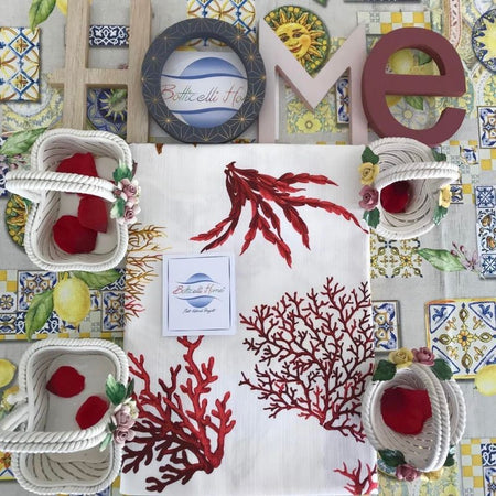 Tovaglia da tavola in cotone Coralli Botticelli Home