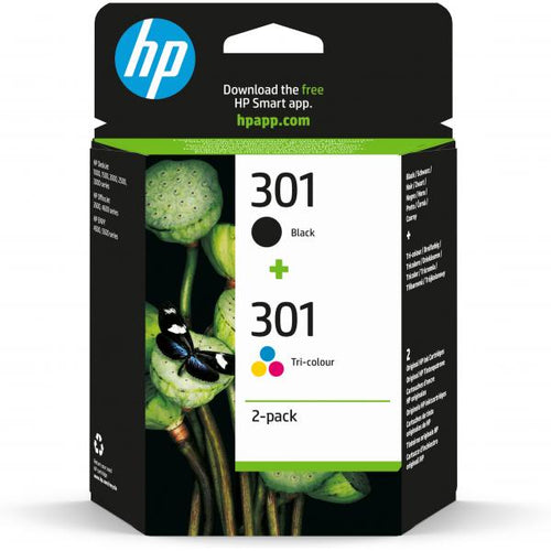 Cartuccia originale HP 301 - per stampanti Hp Envy - Confezione 1x CH561EE Nera + 1x CH562EE Colore