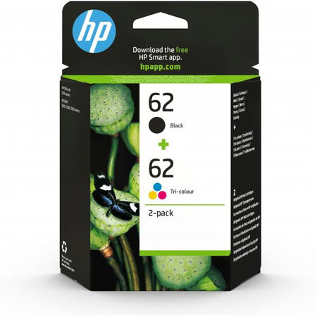 HP 62 2-PACK (N9J71AE) - BLACK + TRI-COLOR - CARTUCCIA ORIGINALE