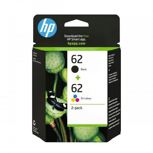 HP 62 2-PACK (N9J71AE) - BLACK + TRI-COLOR - CARTUCCIA ORIGINALE