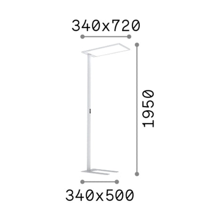 Piantana Moderna Comfort Metallo Nero Led 76W K Luce Naturale 4000K