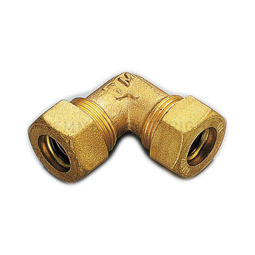 Raccordo 16x16mm curvo doppio a compressione con tenuta o-ring