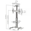 Supporto a Pavimento con una Mensola Trolley TV LCD/LED/Plasma 37-70''