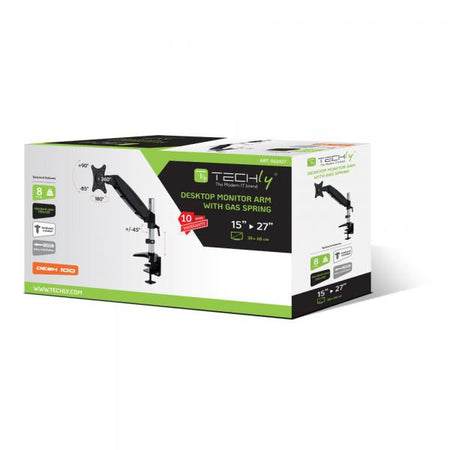 Supporto Tubolare a Gas da Scrivania per Monitor 15-27'' 360mm Nero