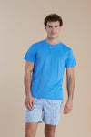 Pigiama uomo in cotone con maglia e pantalone corto - Noi di notte 3066