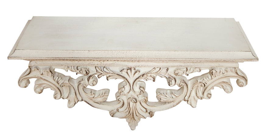 Biscottini Mensola Muro Biscottini Legno Bianca Anticata 46x17x22 Arredo Casa Italia