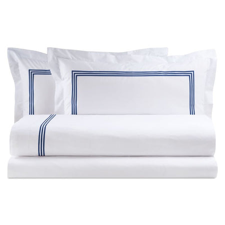 Completo lenzuola matrimoniale in percalle Zoe Biancoperla