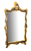 Biscottini SPECCHIERA DA PARETE IN LEGNO FINITURA FOGLIA ORO E NERO L67XPR7XH115 CM MADE IN ITALY
