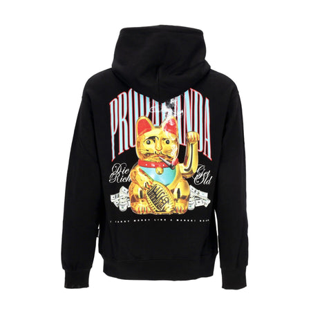 PROPAGANDA Felpa Leggera Cappuccio Uomo Maneki Hoodie Black da uomo