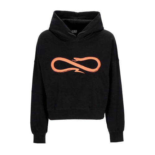 PROPAGANDA Felpa Leggera Cappuccio Corta Donna W Logo Crop Top Hoodie Black da donna