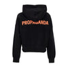 PROPAGANDA Felpa Leggera Cappuccio Corta Donna W Logo Crop Top Hoodie Black da donna
