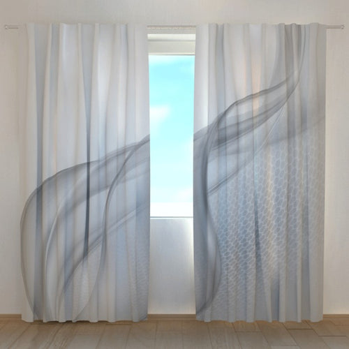 Tende su misura con stampa Astrazione grigia