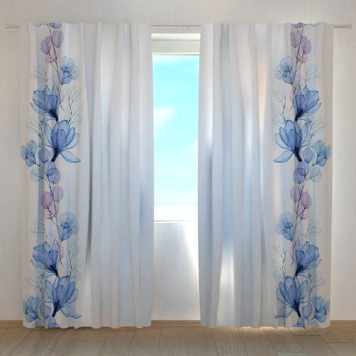 Tende su misura con stampa Fiori di magnolia ed eucalipto