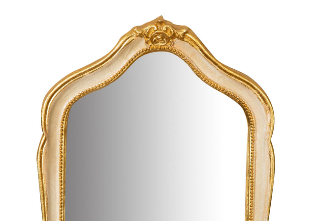 Biscottini SPECCHIERA DA PARETE IN LEGNO FINITURA FOGLIA ORO E AVORIO MADE IN ITALY