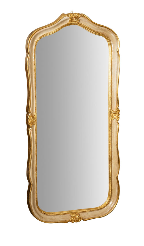 Biscottini SPECCHIERA DA PARETE IN LEGNO FINITURA FOGLIA ORO E AVORIO MADE IN ITALY