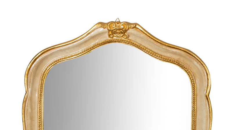 Biscottini SPECCHIERA DA PARETE IN LEGNO FINITURA FOGLIA ORO E AVORIO MADE IN ITALY