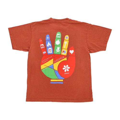 OBEY Maglietta Uomo Lifeline Organic Tee Terra Cotta da uomo