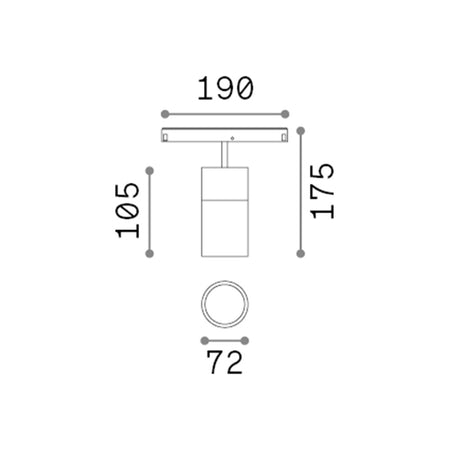 Faretto Binario Singolo Dali Ego Alluminio Bianco 1 Luce 19W 3000K Luce Calda