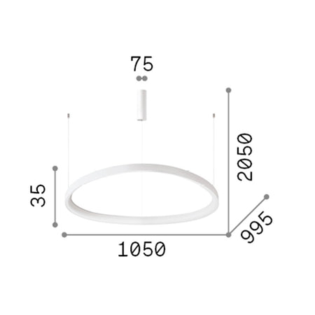 Sospensione Moderna Gemini Nero Led 80W 3000K Luce Calda