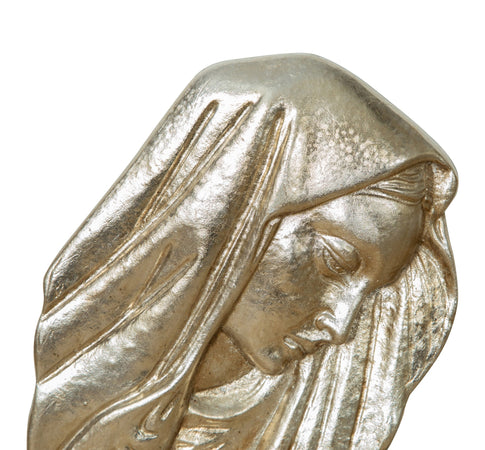 Biscottini DECORO DA PARETE VOLTO MADONNA FINITURA ARGENTO MADE IN ITALY Decorazione