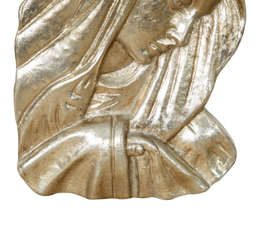 Biscottini DECORO DA PARETE VOLTO MADONNA FINITURA ARGENTO MADE IN ITALY Decorazione