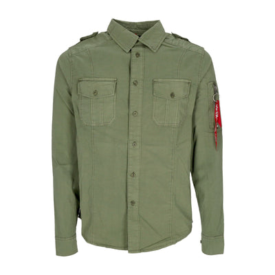 ALPHA INDUSTRIES Camicia Manica Lunga Uomo Basic Shirt Sage Green da uomo