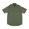 ALPHA INDUSTRIES Camicia Manica Corta Uomo Basic Shirt Sage Green da uomo