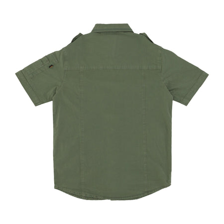 ALPHA INDUSTRIES Camicia Manica Corta Uomo Basic Shirt Sage Green da uomo