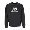 NEW BALANCE Felpa Leggera Girocollo Uomo Essentials Stacked Logo French Terry Crewneck Black da uomo