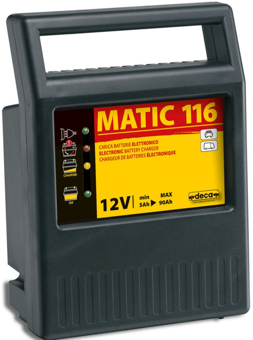 DECA CARICABATTERIA ELETTRONICO MATIC 116 12V mm.225x160x95 FER 414517