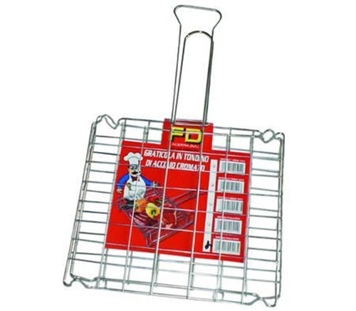 GRIGLIA A RETE DOPPIA BOMBATA SENZA PIEDI cm.25x30 - FER 411202