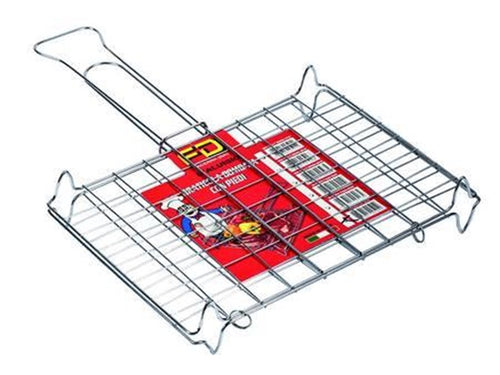 GRIGLIA A RETE DOPPIA CON PIEDI cm.22x27- in acciaio cromato FER 411332