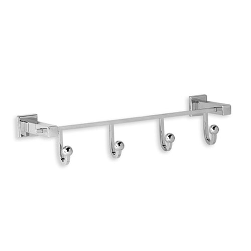 Clyde - confezione 4 pz -  Appendi abiti 4 ganci da bagno in ottone cromato