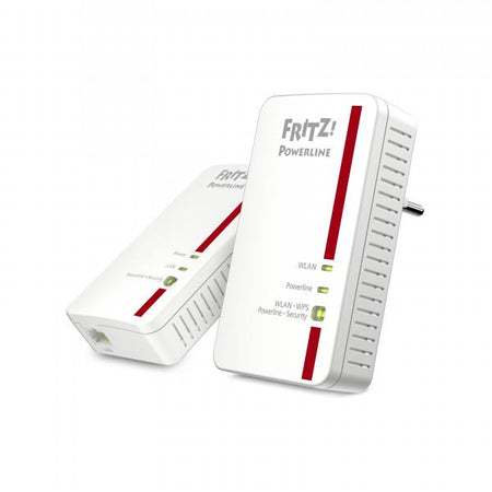 Starter Kit Powerline AVM FRITZ!Powerline 1240E - standard Powerline più recente fino a 1.200 Mbit/s - HomePlug AV (HPAV) - porta LAN Gigabit - 802.11b/g/n - wireless fino a 300 Mbit/s