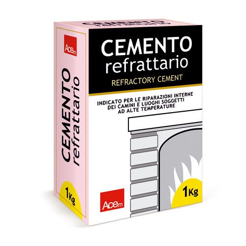 Cemento refrattario da 1kg per riparazione e incollaggio camini forni barbecue stufe