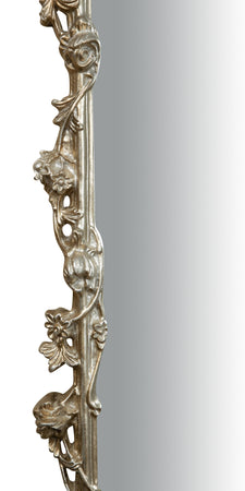 Biscottini SPECCHIERA DA PARETE IN LEGNO FINITURA FOGLIA ARGENTO ANTICATO L59XPR6XH98 CM MADE IN ITALY