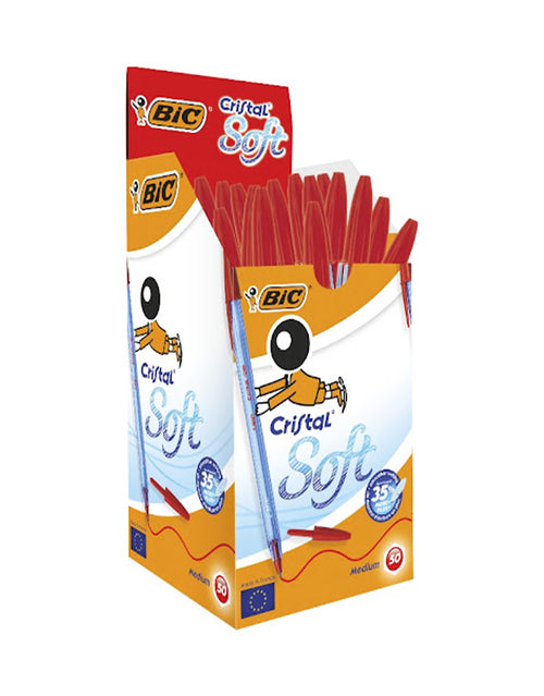 Confezione 50 penne Bic Cristal Soft Rosso
