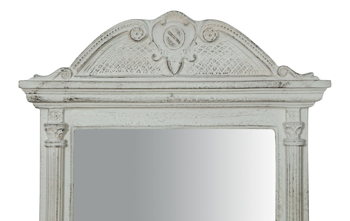 Biscottini SPECCHIERA DA PARETE LEGNO FINITURA BIANCO ANTICATO MADE IN ITALY L45XPR5XH82