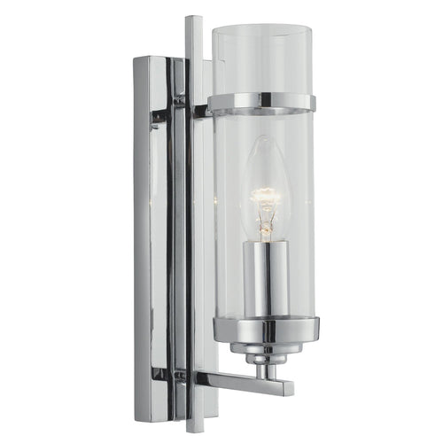 Applique Contemporanea Milo Acciaio Cromo Vetro 1 Luce E14